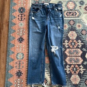 Abercrombie and fitch ultra high rise straight ankle curve love denim 29
